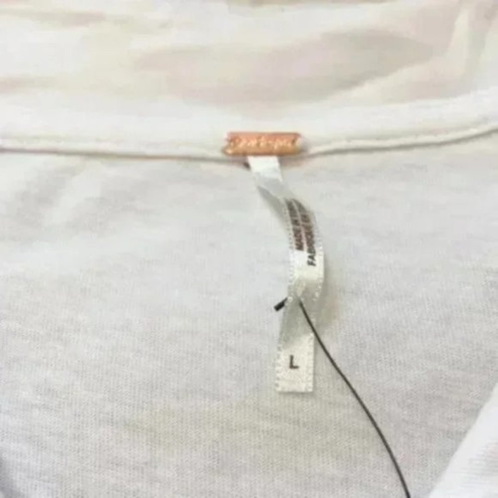 Free People Weekend Rush Henley Tee in White. L - Picture 5 of 8